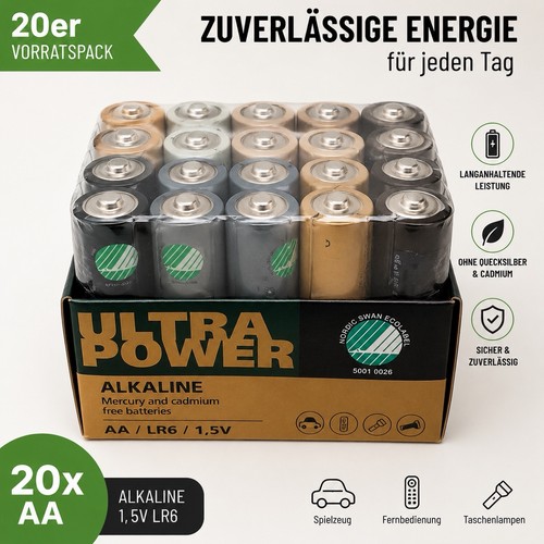 20er pack batterien - 20er, aa